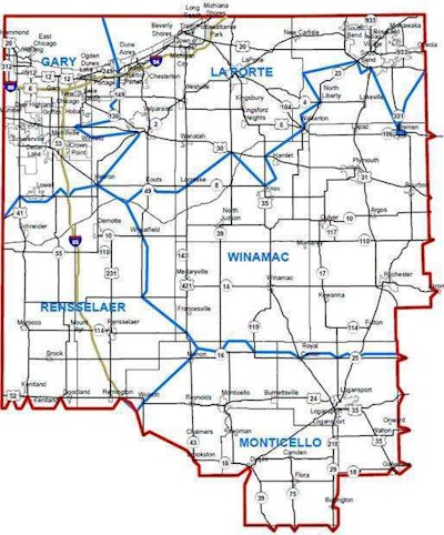 Indiana Department of Transportation Northwest district map