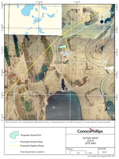 Alpine Satellite Development Program Site Map Alpine West CD-5 site map (Photo credit: U.S. Bureau of Land Management)