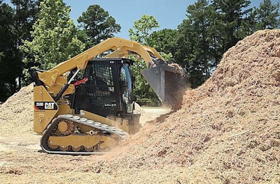 The Cat 259D compact track loader led sales of new construction equipment in March.