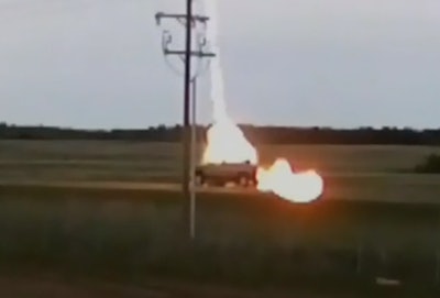 Chevrolet Silverado struck by lightning