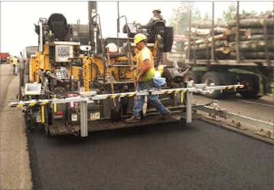 Here, a Pave IR bar helps on a mill and overlay project done in June of 2013 by Ulland Brothers Inc. of Cloquet, Minnesota, on TH 33 near Cloquet, Minnesota.