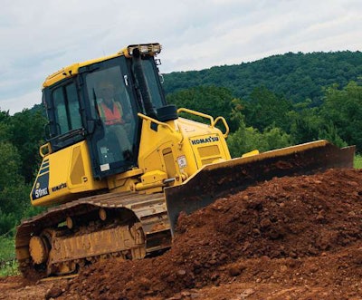 Komatsu says its Intelligent Machine Control, introduced last summer, improves dozing efficiency on the D51Pxi-22 by 9 percent.