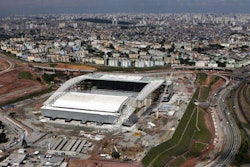 An overhead view of Arena Sao Paulo in Sao Paulo, Brazil, one of the stadiums being used for the World Cup. Credit: Reuters