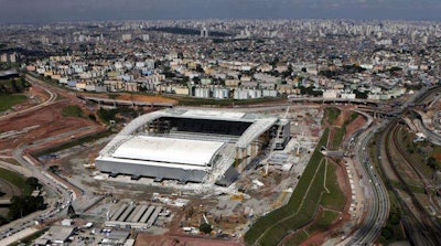 An overhead view of Arena Sao Paulo in Sao Paulo, Brazil, one of the stadiums being used for the World Cup. Credit: Reuters