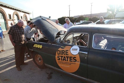 The 1949 Hudson used in the Dire States tour always draws a crowd, but it is not much older than America’s outdated infrastructure.