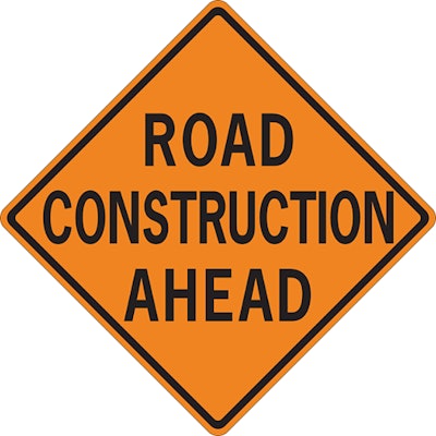 road construction sign