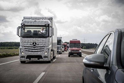 Technology unveiled in Europe in recent weeks — like Daimler’s self-driving tractor-trailer, pictured here — will revolutionize trucking in the U.S. and globally in the coming years.