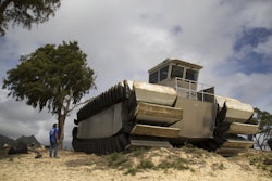 Even at half-scale, the new UHAC vehicle is massive. Credit: Cpl. Matthew J. Bragg/USMC
