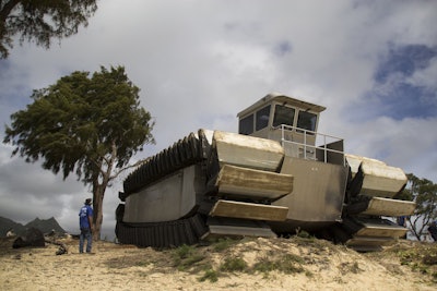 Even at half-scale, the new UHAC vehicle is massive. Credit: Cpl. Matthew J. Bragg/USMC