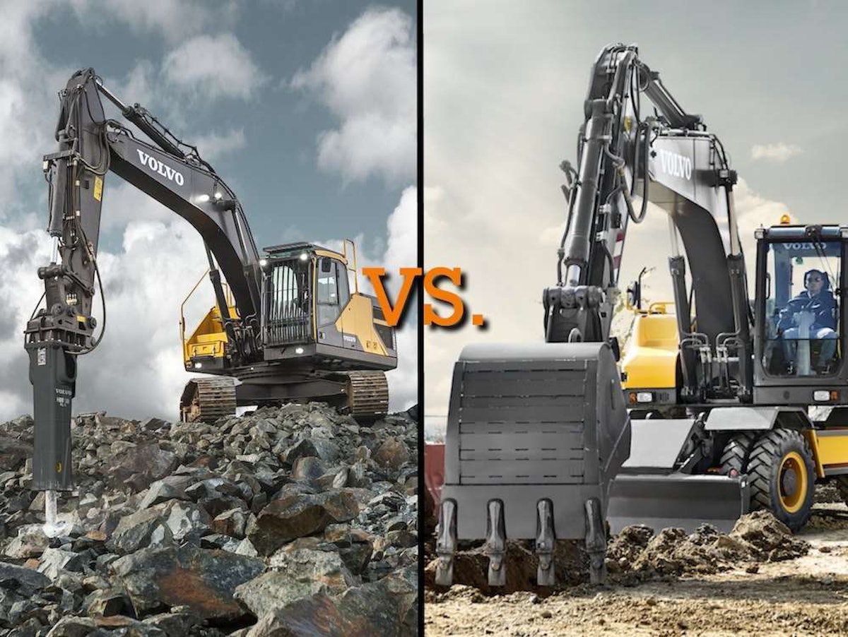 What is the difference between a crawler excavator and a wheel excavator?