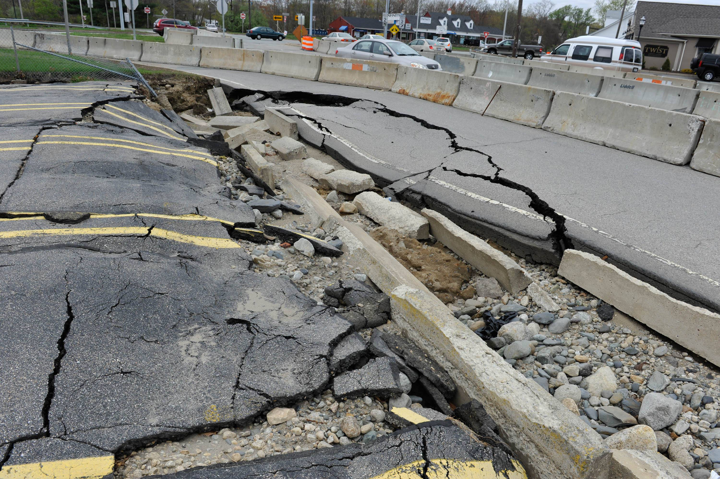 Rhode Island road damage