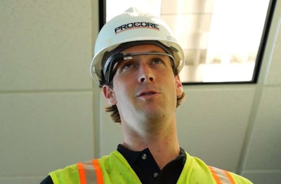 Procore Google Glass construction worker