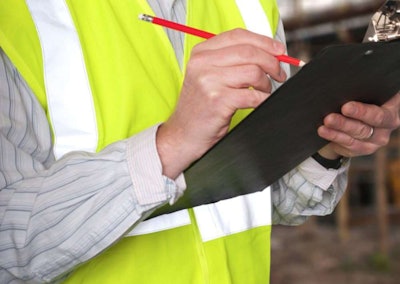 construction safety inspection clipboard inspector