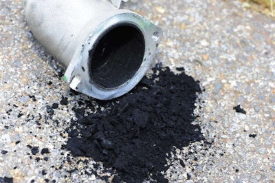 Soot build-up in a diesel pickup’s EGR manifold creates performance issues.