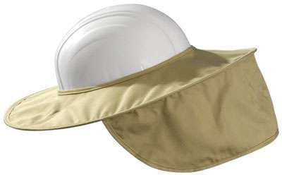 An OccuNomix hard hat sun shade.