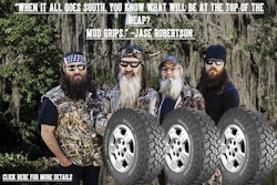 The first promo for the Duck Commander tires. Credit: Harris Tire Co.