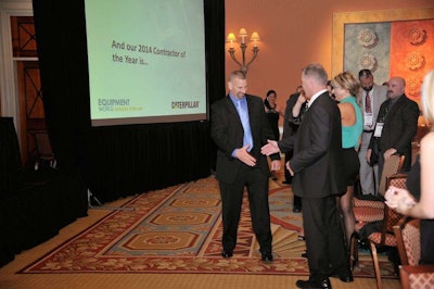 Our 2014 Contractor of the Year, Jeremy Hiltz, accepts his award in Las Vegas.