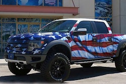The Patriot: American flag Ford Raptor