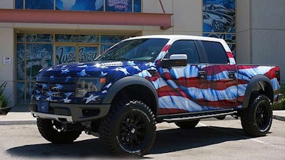 The Patriot: American flag Ford Raptor