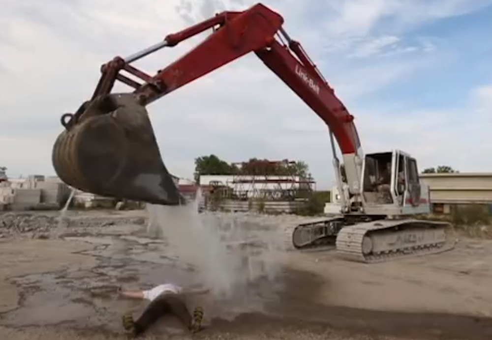 Ice Bucket Challenge excavator goes wrong