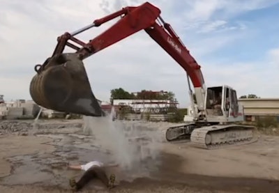 Ice Bucket Challenge excavator goes wrong