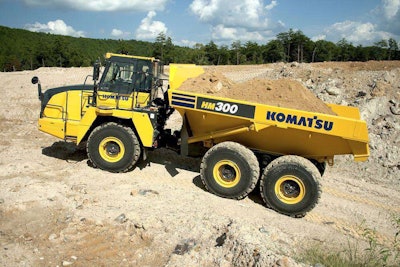 Komatsu HM300-5 articulated dump truckworking