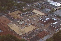 The Roswell condo jobsite where a construction worker died after falling down a flight of stairs this week. Credit: MyFoxAtlanta.com