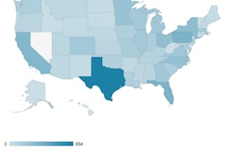 The number of firms buying earthmoving equipment in Texas is more than double that of the next closest state, Florida.