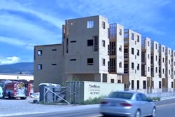 A construction worker survived a 40-foot fall at this apartment complex. Credit: KPAX TV