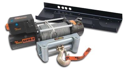 A Mile Marker SEC 9.5 winch and universal mounting plate are the main components to a rear-winch setup.