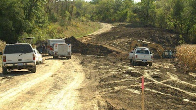 The bridge jobsite where Uhl was killed contains slopes and embankments which can prove deadly while operating a piece of heavy equipment. Credit: KTIV