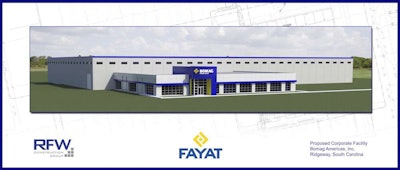 A rendering of Bomag’s new North American headquarters in Ridgeway, South Carolina.