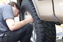 Changing a tire on a pickup truck