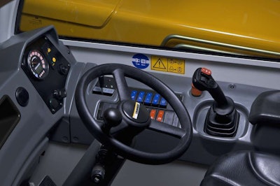 A single joystick controls operations, including travel direction.