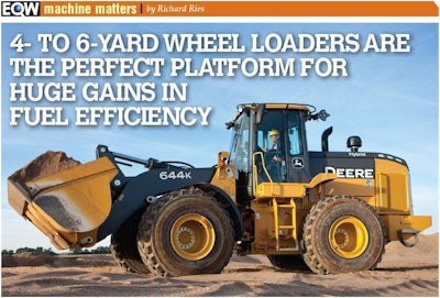 The 644K hybrid wheel loader from Deere captures regenerated energy as it is being created and uses it to power the machine. The hybrid loader is equipped with a John Deere PowerTech 6.8-liter Tier 4 Interim engine, which delivers hydraulic responsiveness and reduced cycle times. Other features include noise reduction, PowerShift transmission, four operating speed ranges, a Sealed Switch Model and a brushless generator.