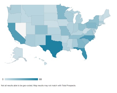 The number of road construction equipment buyers in Texas was by far the most in the U.S during Q3 2014.
