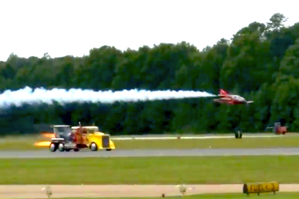 Shockwave semi truck racing FLS Minijet NAS Oceana Airshow