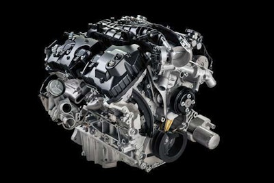 Ford’s 3.5L EcoBoost V-6 makes 365hp and 420 lb.-ft. torque, and helps 2015 F-150s achieve 12,200-pounds max tow rating.