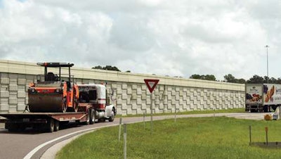 Precast panels permit aesthetic design; relief helps attenuate noise