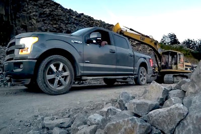 2015 Ford F-150 rock bed test excavator