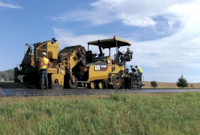 Caterpillar AP1000F asphalt paver day