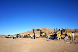 A demo jobsite with a mixed fleet connected with Trimble software and technology.
