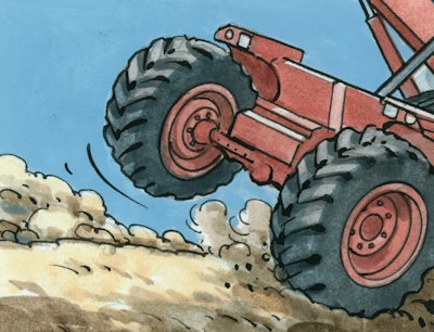 telehandler overturning