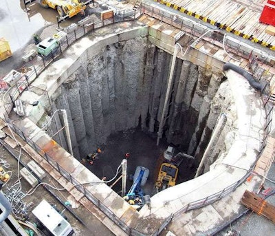 The pit being dug to access and repair Big Bertha will reach 120 feet below the surface. Credit: Washington State Department of Transportation