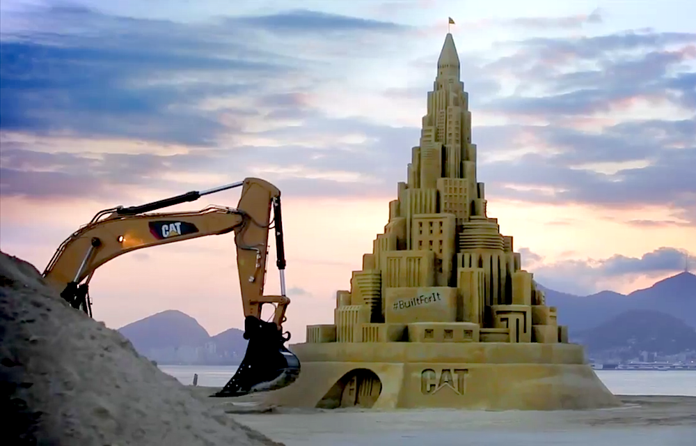 Caterpillar Guinness World Record tallest sand castle
