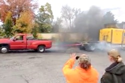 Chevy Silverado semi truck tug of war
