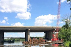 The I-90 bridge reconstruction site where a crane collapsed nearly killed a worker Monday. Credit: Illinois Tollway Authority