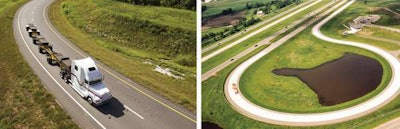 New partnership announced in September R26 workshop will see collaboration for high-volume roadway pavement preservation research between warm-weather, all-asphalt NCAT Test Track (left) and cold-weather, asphalt and concrete MnROAD test facility (right).