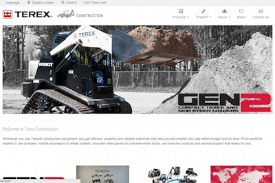 The new Terex Construction website offers a responsive design that alters the page based on the device being used.