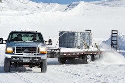 Accelerating the tow vehicle while keeping its wheels pointed straight is the best way to bring a sliding trailer under control according to winter driving experts. | Photo: Larry Walton/Editorial Services West